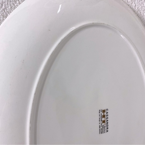 Vintage Cassandra Hostess Tableware MCM Brown Orange Floral Print Oval Platter - Picture 11 of 12